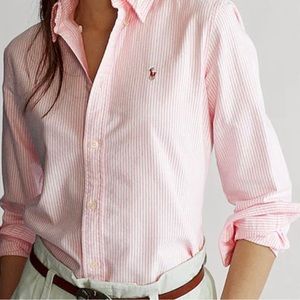 Ralph Lauren Pink Stripe Oxford Shirt. Size 2.